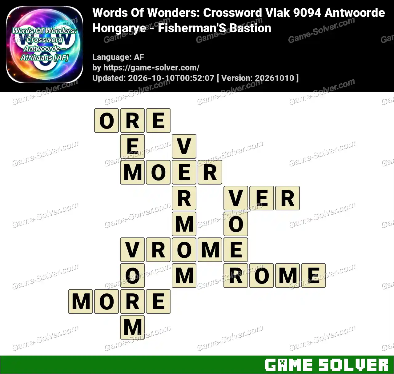Words Of Wonders: Crossword Vlak 9094 Antwoorde – Hongarye – Fisherman’S Bastion